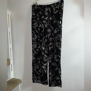 Eloquii Wide Leg Black and White Design Pant